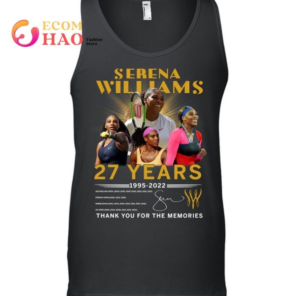 Serena Williams 27 Years 1995-2022 Thank You For The Memories T-Shirt