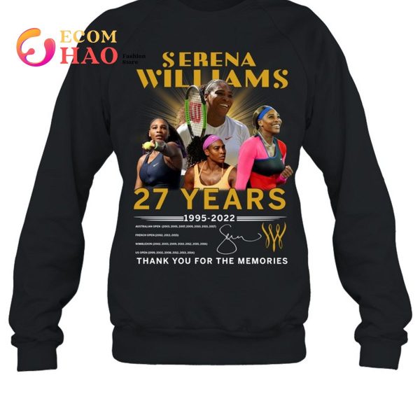 Serena Williams 27 Years 1995-2022 Thank You For The Memories T-Shirt