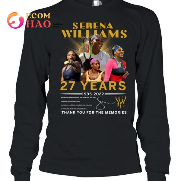 Serena Williams 27 Years 1995-2022 Thank You For The Memories T-Shirt