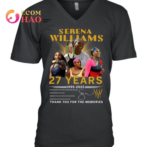 Serena Williams 27 Years 1995-2022 Thank You For The Memories T-Shirt