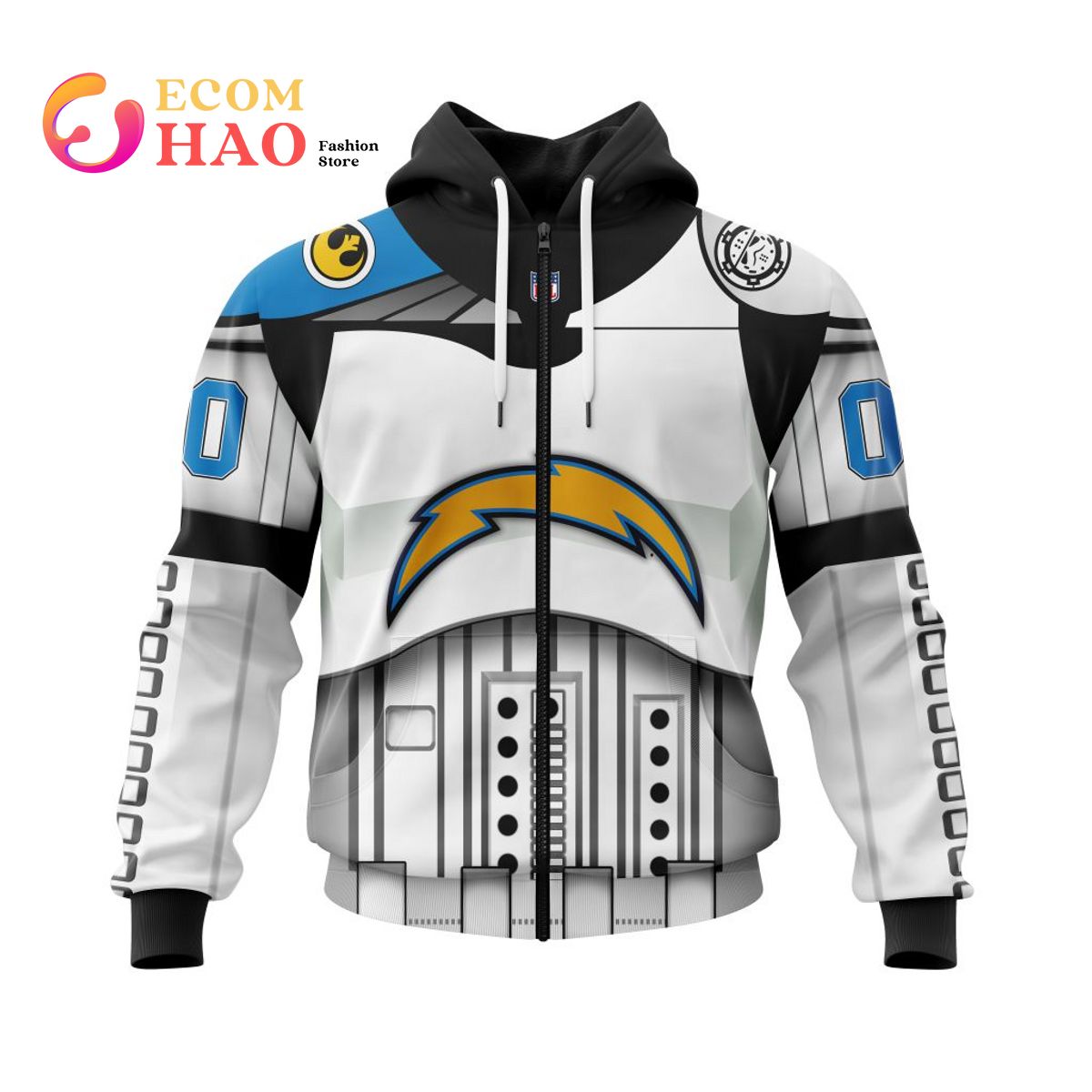 Los Angeles Chargers Specialized Star Wars May The 4th Be With You 3D Hoodie