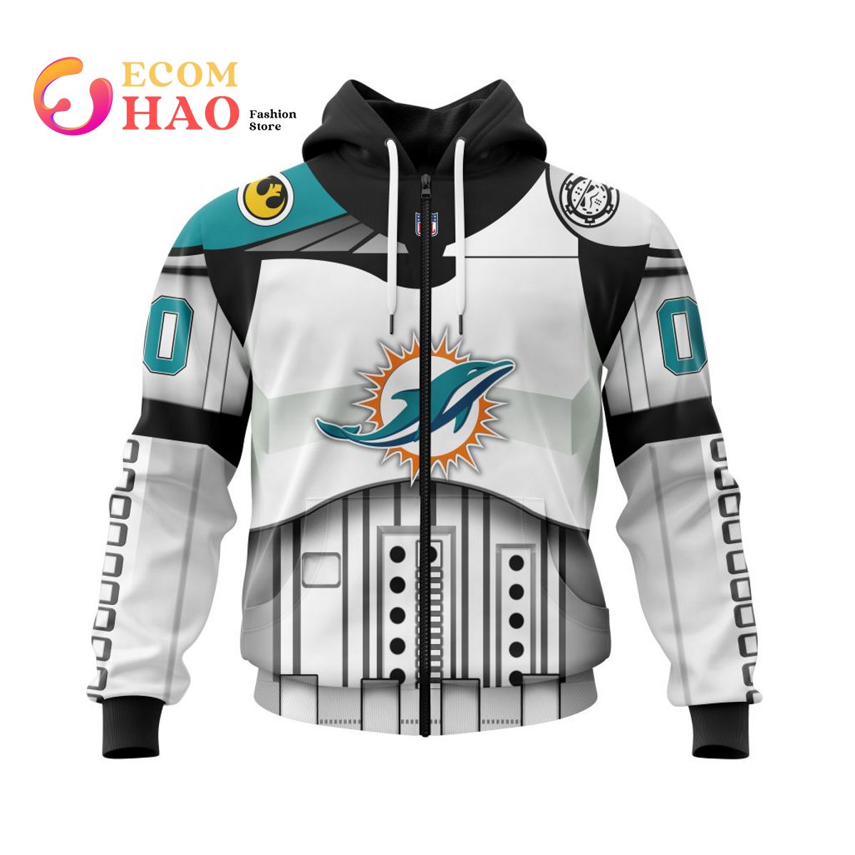 Miami Dolphins Specialized Star Wars May The 4th Be With You 3D Hoodie