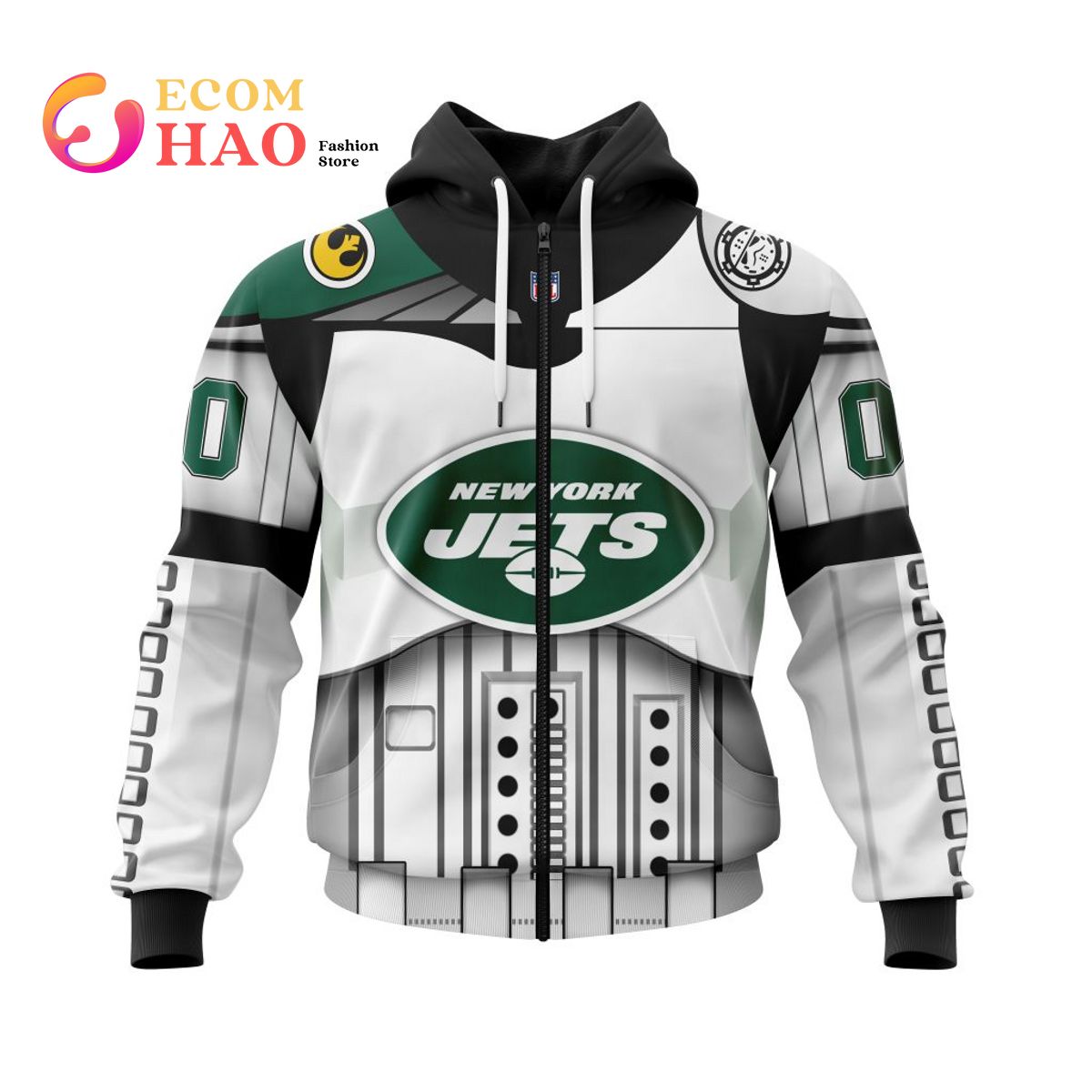 New York Jets Specialized Star Wars May The 4th Be With You 3D Hoodie