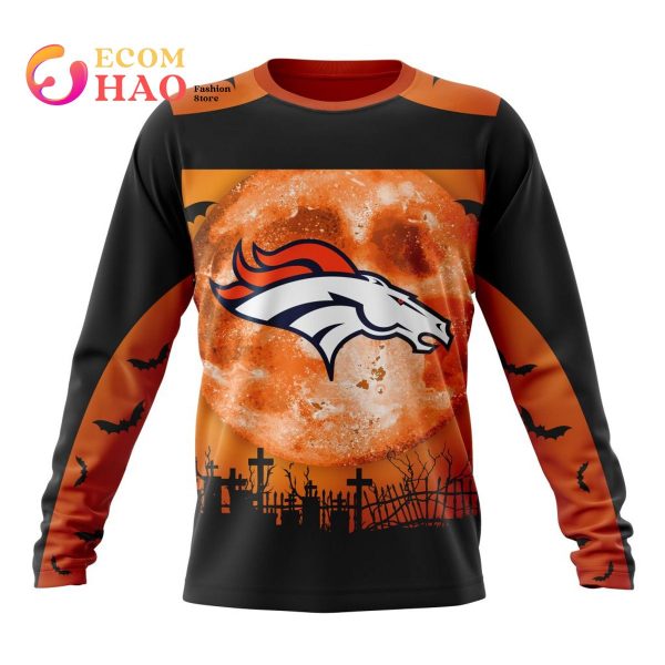 Halloween Funny Pumpkin Ghosts Football Denver-Bronco T-Shirt – Teezou Store