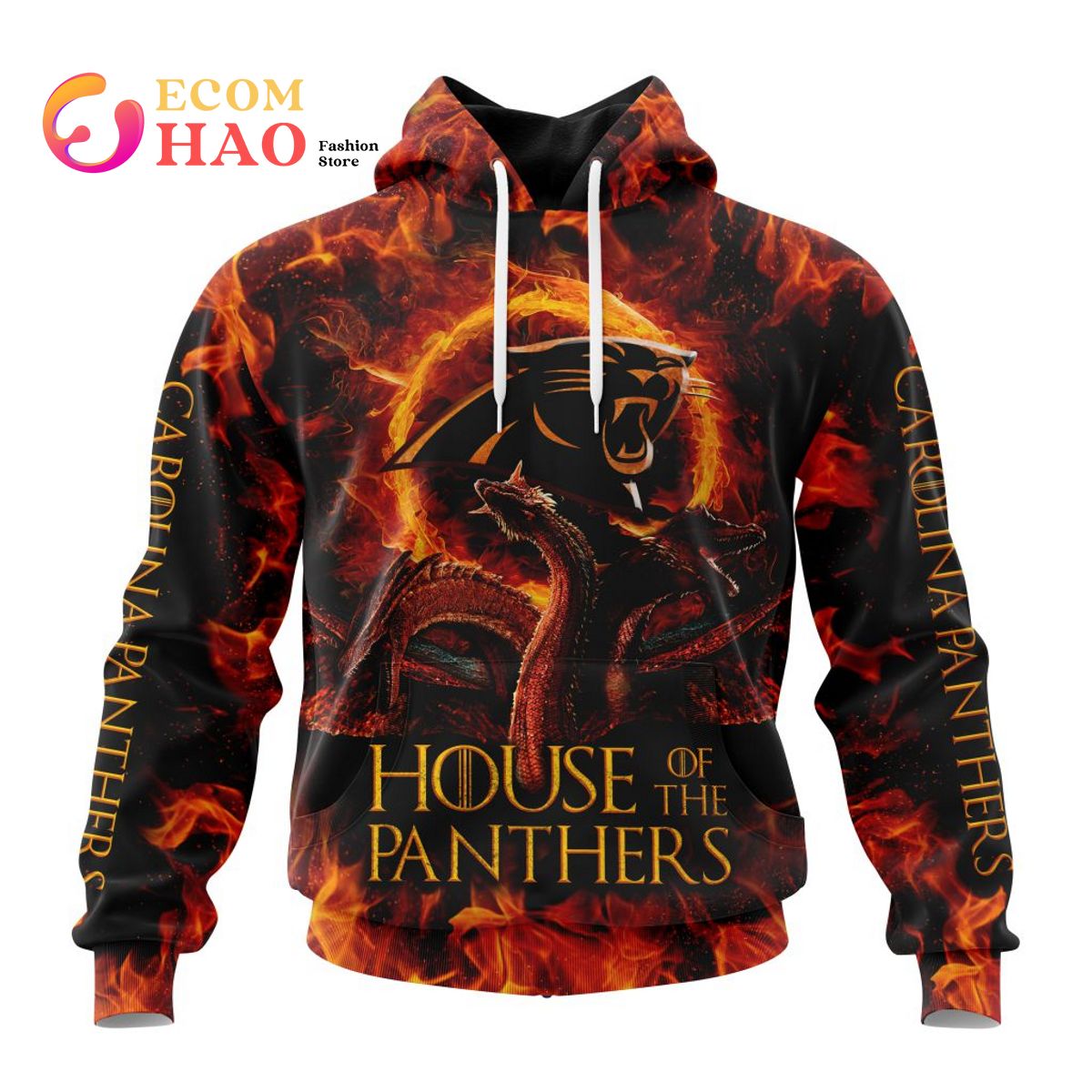 NFL Carolina Panthers GAME OF THRONES – HOUSE OF THE PANTHERS 3D Hoodie