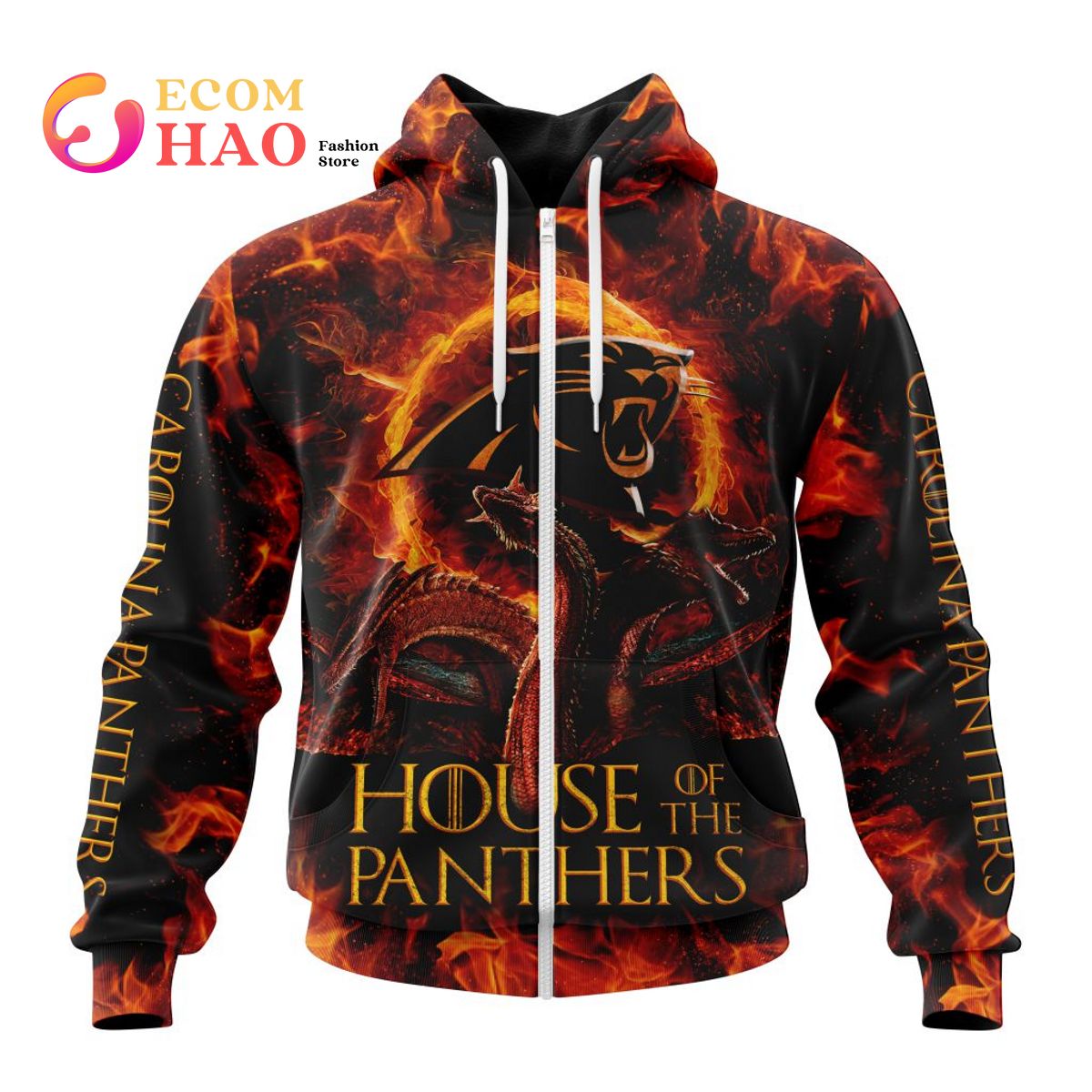 NFL Carolina Panthers GAME OF THRONES – HOUSE OF THE PANTHERS 3D Hoodie