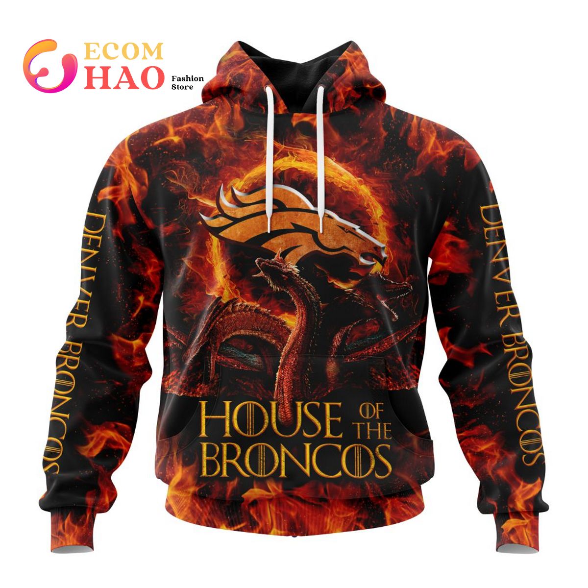 NFL Denver Broncos GAME OF THRONES – HOUSE OF THE BRONCOS 3D Hoodie