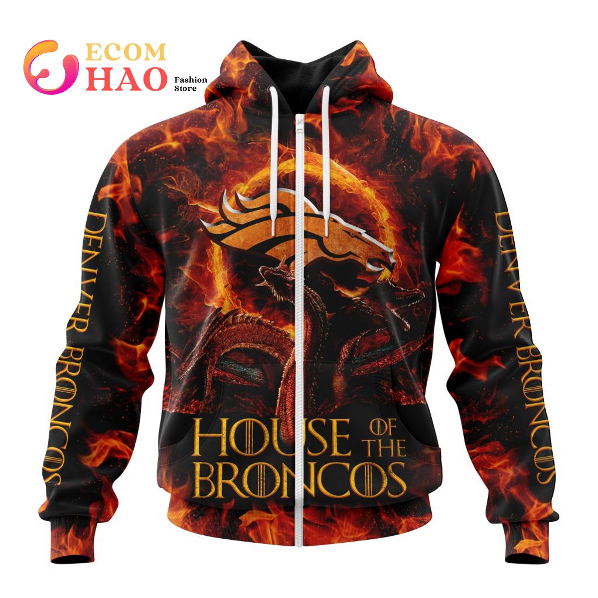 NFL Denver Broncos GAME OF THRONES – HOUSE OF THE BRONCOS 3D Hoodie