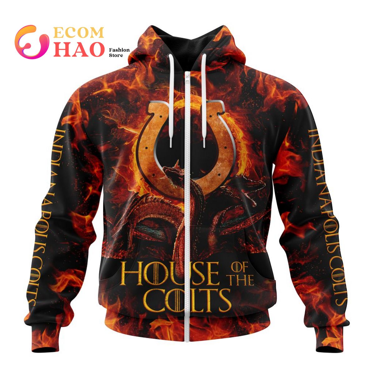 NFL Indianapolis Colts GAME OF THRONES – HOUSE OF THE COLTS 3D Hoodie