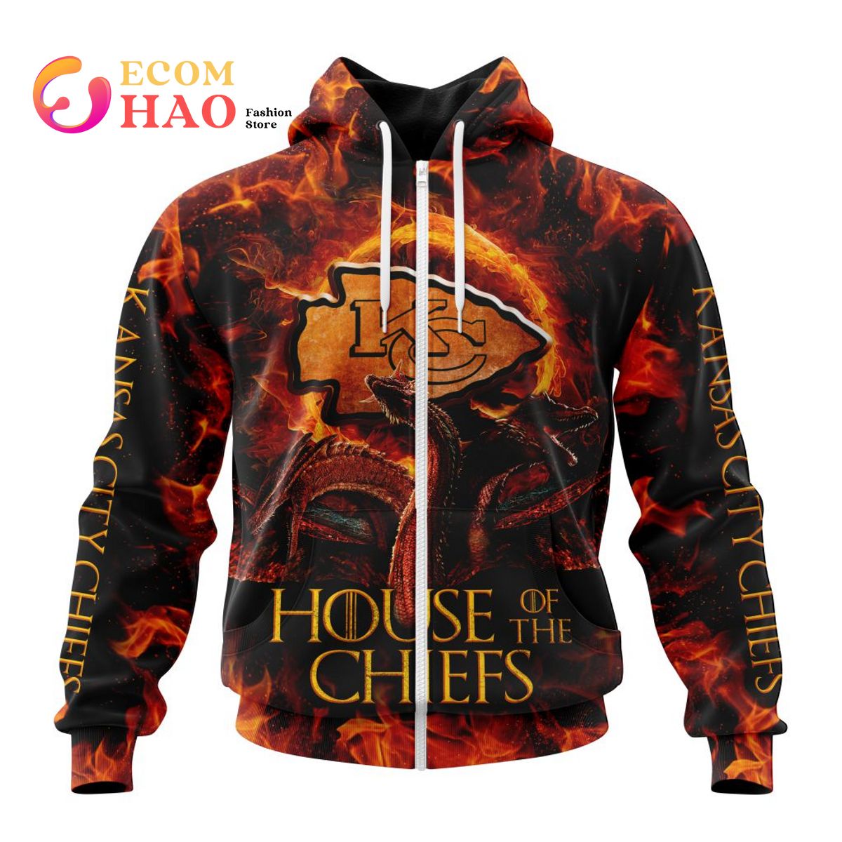 NFL Kansas City Chiefs GAME OF THRONES – HOUSE OF THE CHIEFS 3D Hoodie