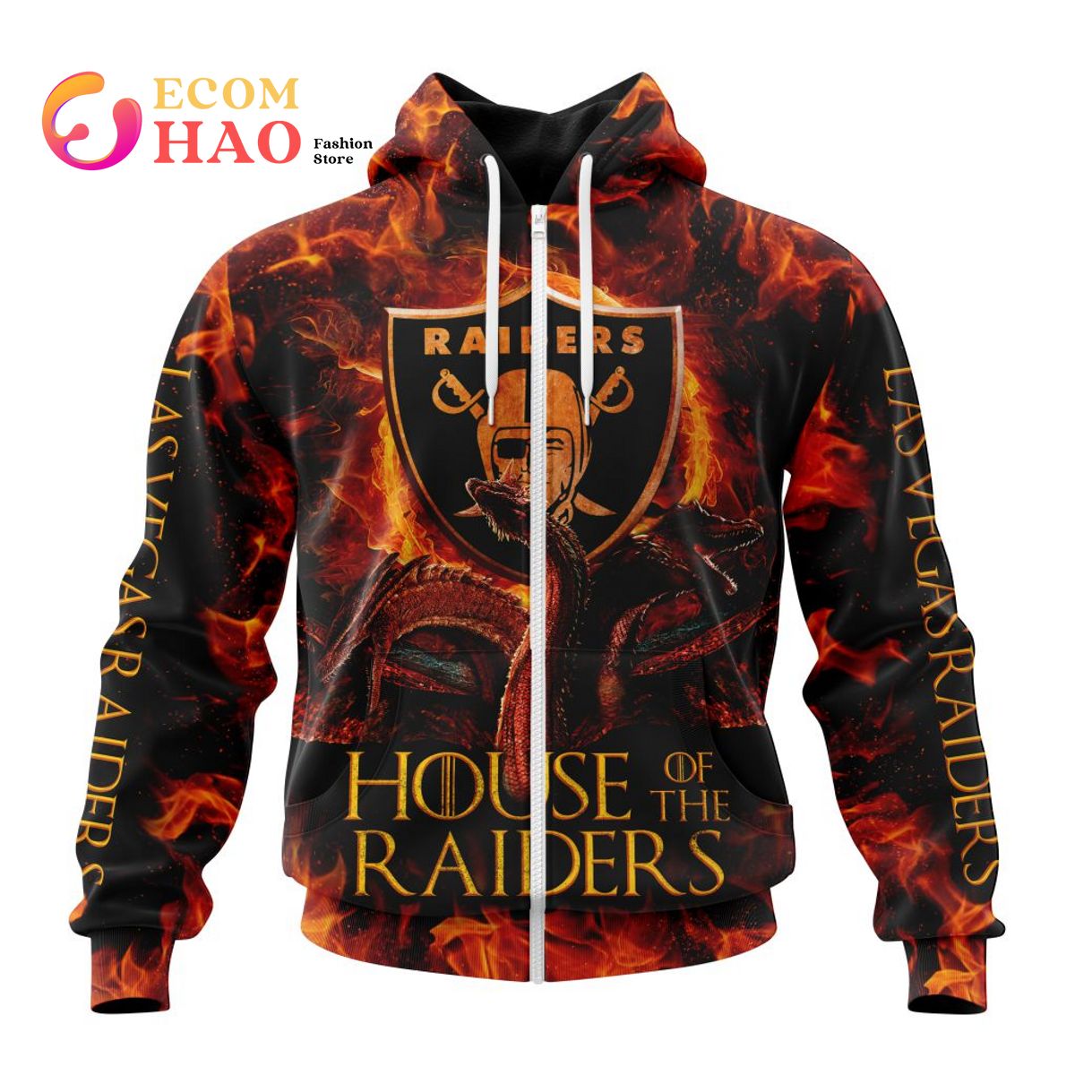 NFL Las Vegas Raiders GAME OF THRONES – HOUSE OF THE RAIDERS 3D Hoodie