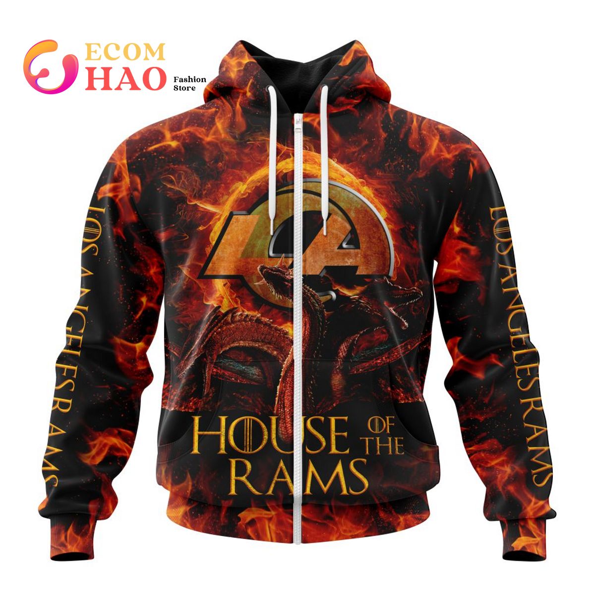 NFL Los Angeles Rams GAME OF THRONES – HOUSE OF THE RAMS 3D Hoodie