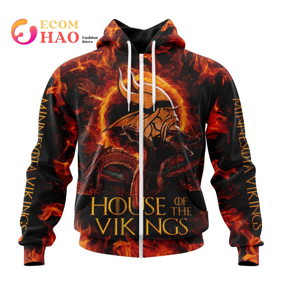 NFL Minnesota Vikings GAME OF THRONES – HOUSE OF THE VIKINGS 3D Hoodie