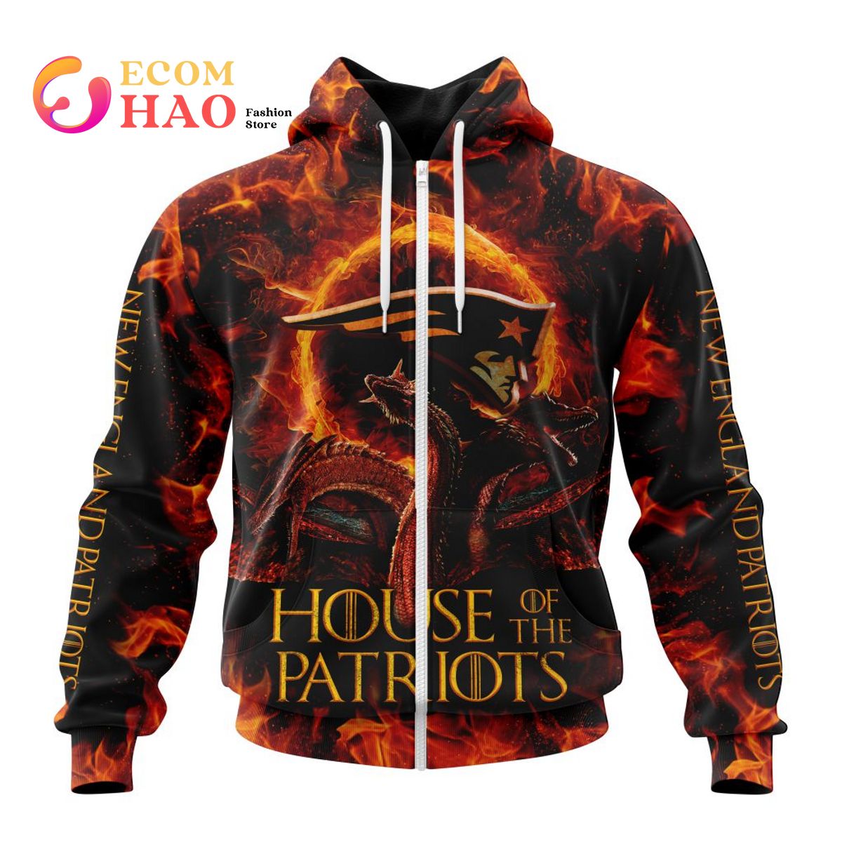 NFL New England Patriots GAME OF THRONES – HOUSE OF THE PATRIOTS 3D Hoodie