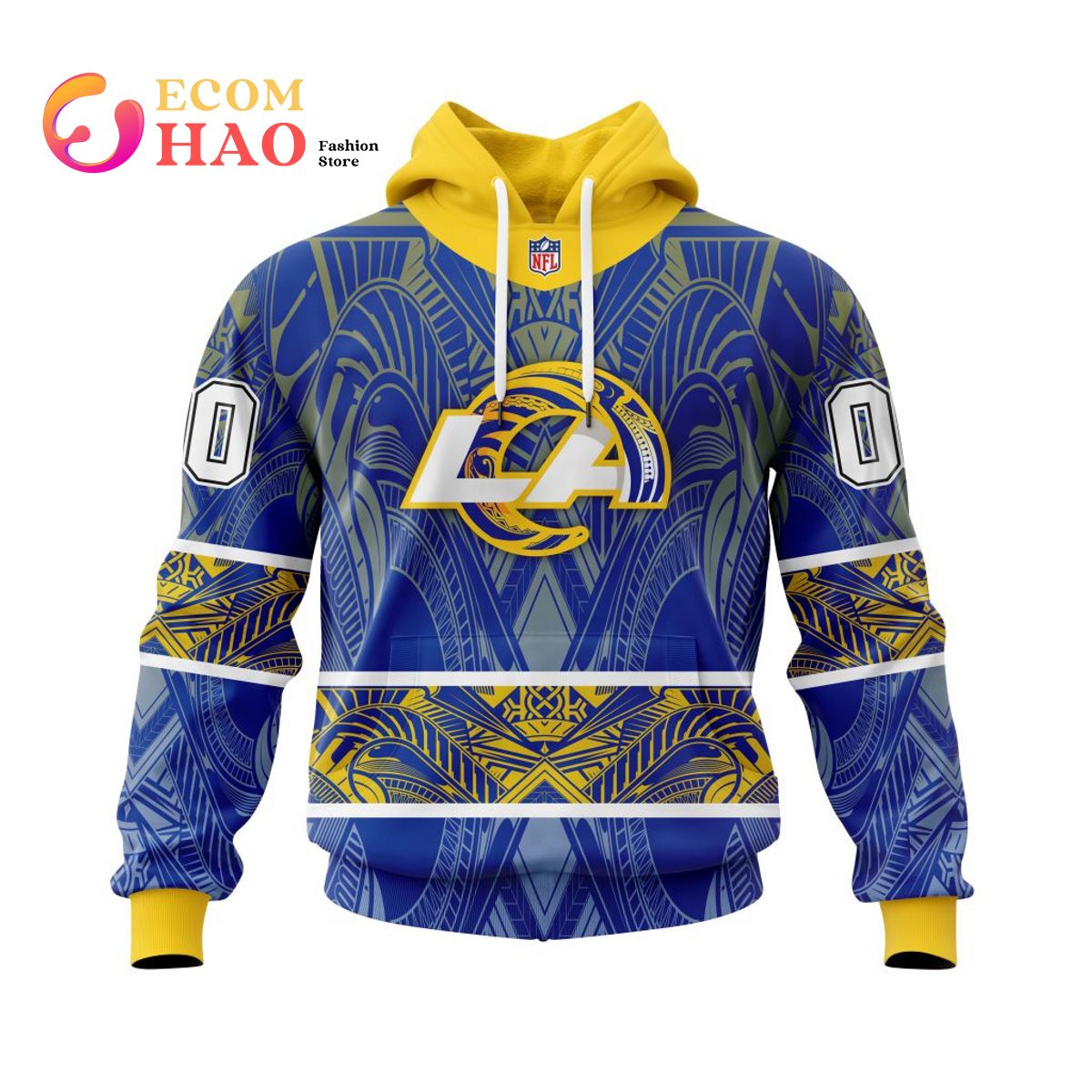 NFL Los Angeles Rams Specialized Native With Samoa Culture 3D Hoodie