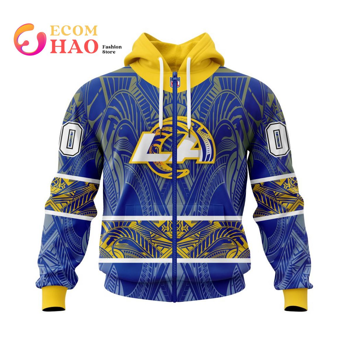 NFL Los Angeles Rams Specialized Native With Samoa Culture 3D Hoodie