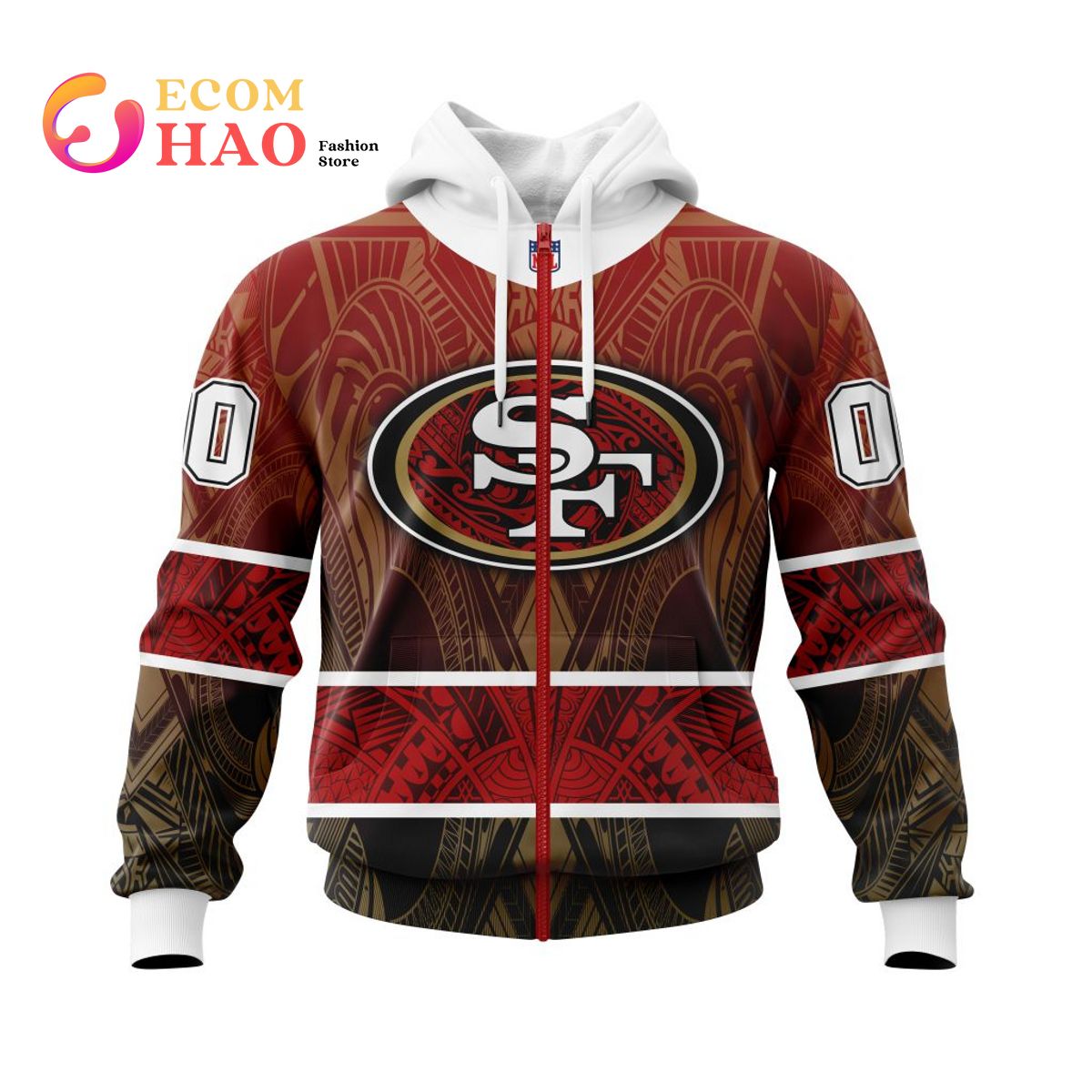 NFL San Francisco 49ers Specialized Native With Samoa Culture 3D Hoodie