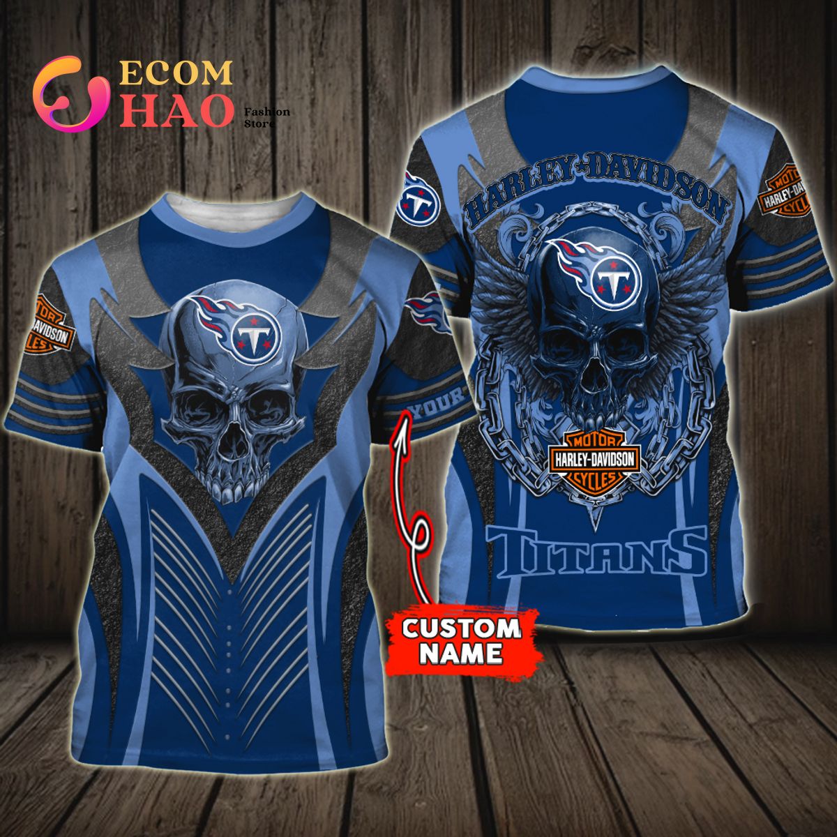 NFL Tennessee Titans Harley Davidson 3D Hoodie Luxury Items