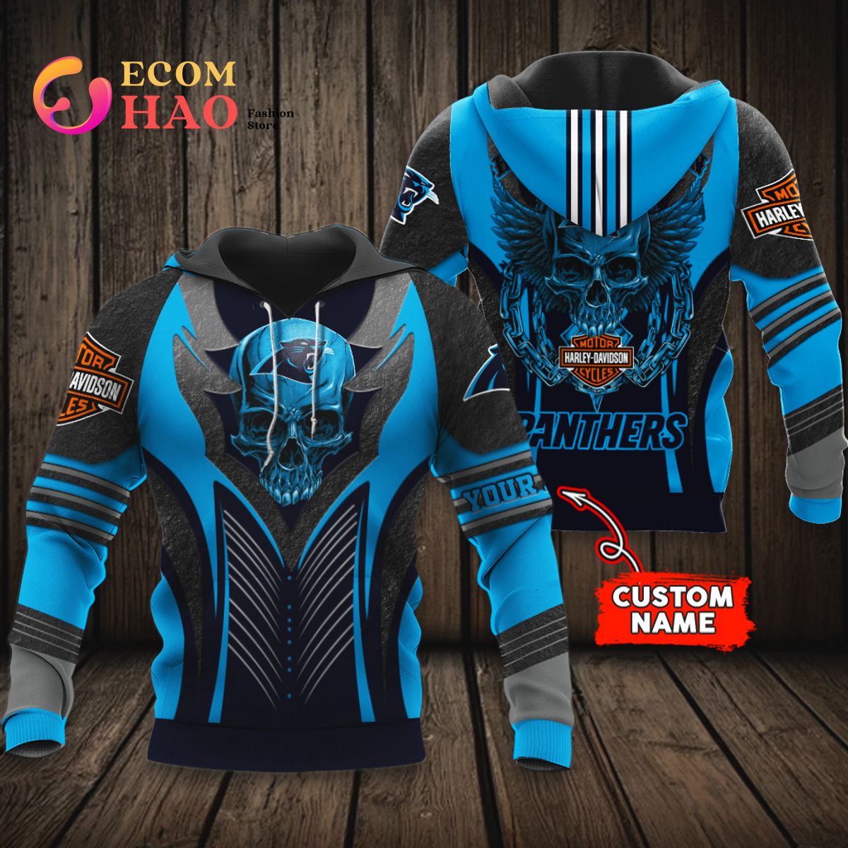 NFL Carolina Panthers Harley Davidson 3D Hoodie Luxury Items