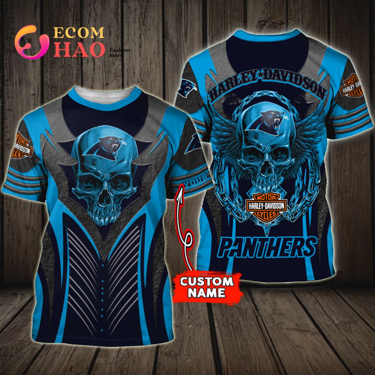 NFL Carolina Panthers Harley Davidson 3D Hoodie Luxury Items