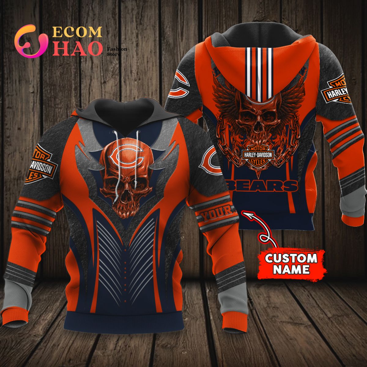 Chicago Bears NFL T-Shirt Hoodie Sweatshirt All Over Print 3D Shirt -  Freedomdesign