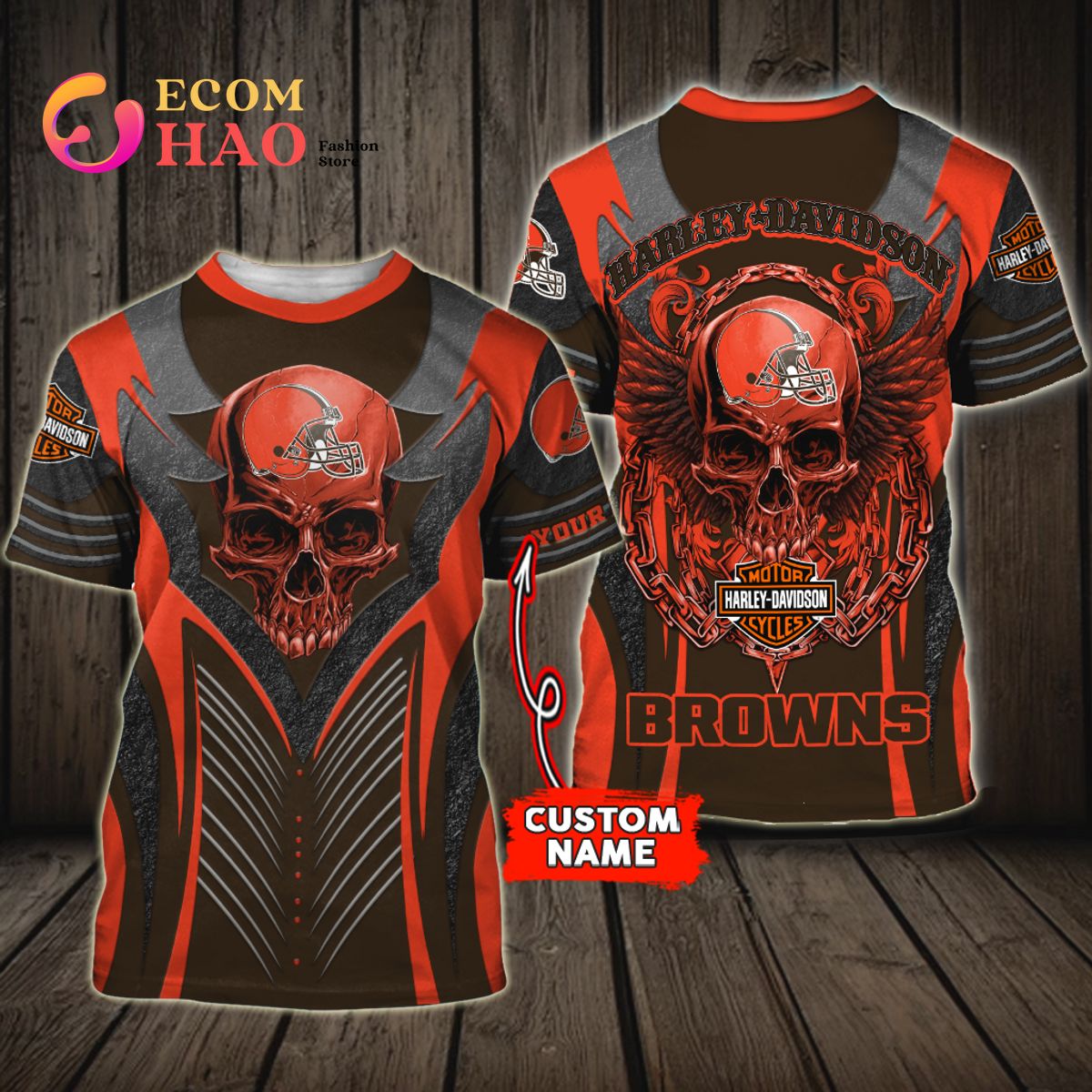 NFL Cleveland Browns Harley Davidson 3D Hoodie Luxury Items