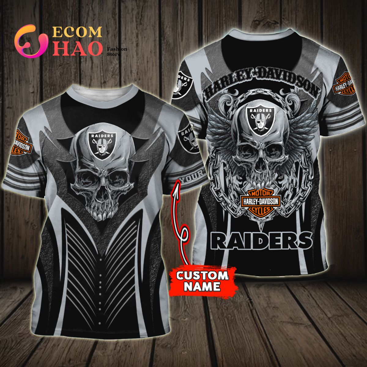 NFL Las Vegas Raiders Harley Davidson 3D Hoodie Luxury Items