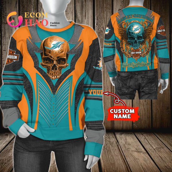 NFL Miami Dolphins dark grey Personalized custom 3d hoodie mask • Kybershop