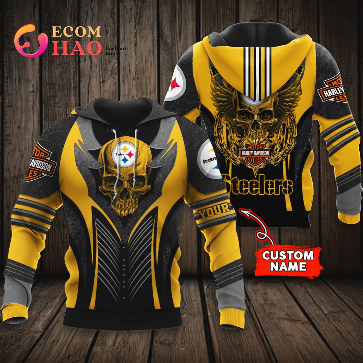 NFL Pittsburgh Steelers Harley Davidson 3D Hoodie Luxury Items