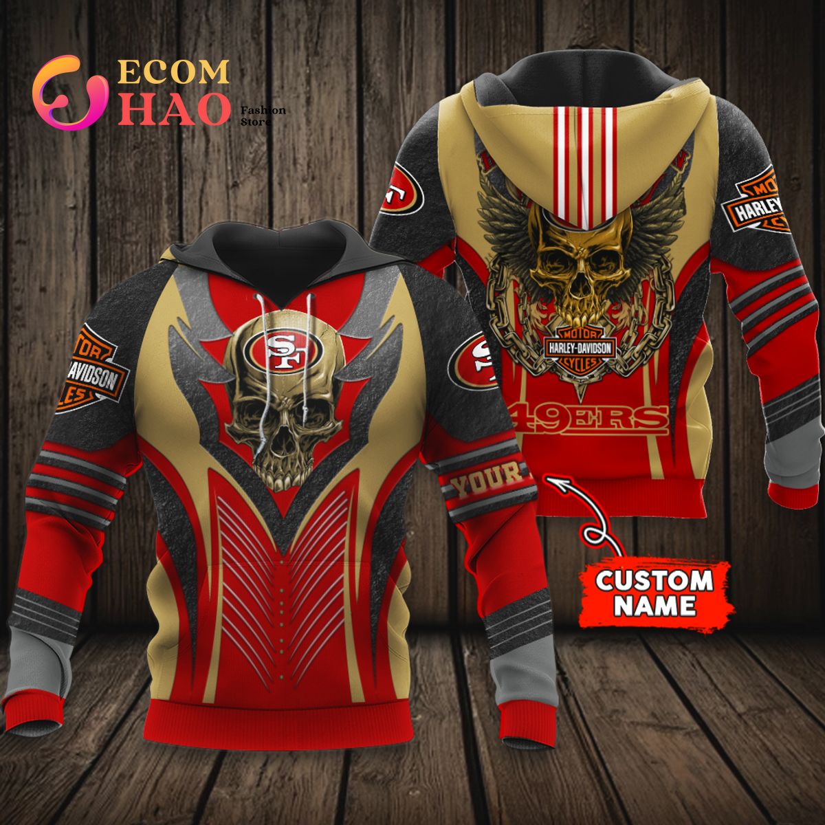 Personalized NFL Rose Dragon San Francisco 49ers 3D Hoodie - Owl Fashion  Shop