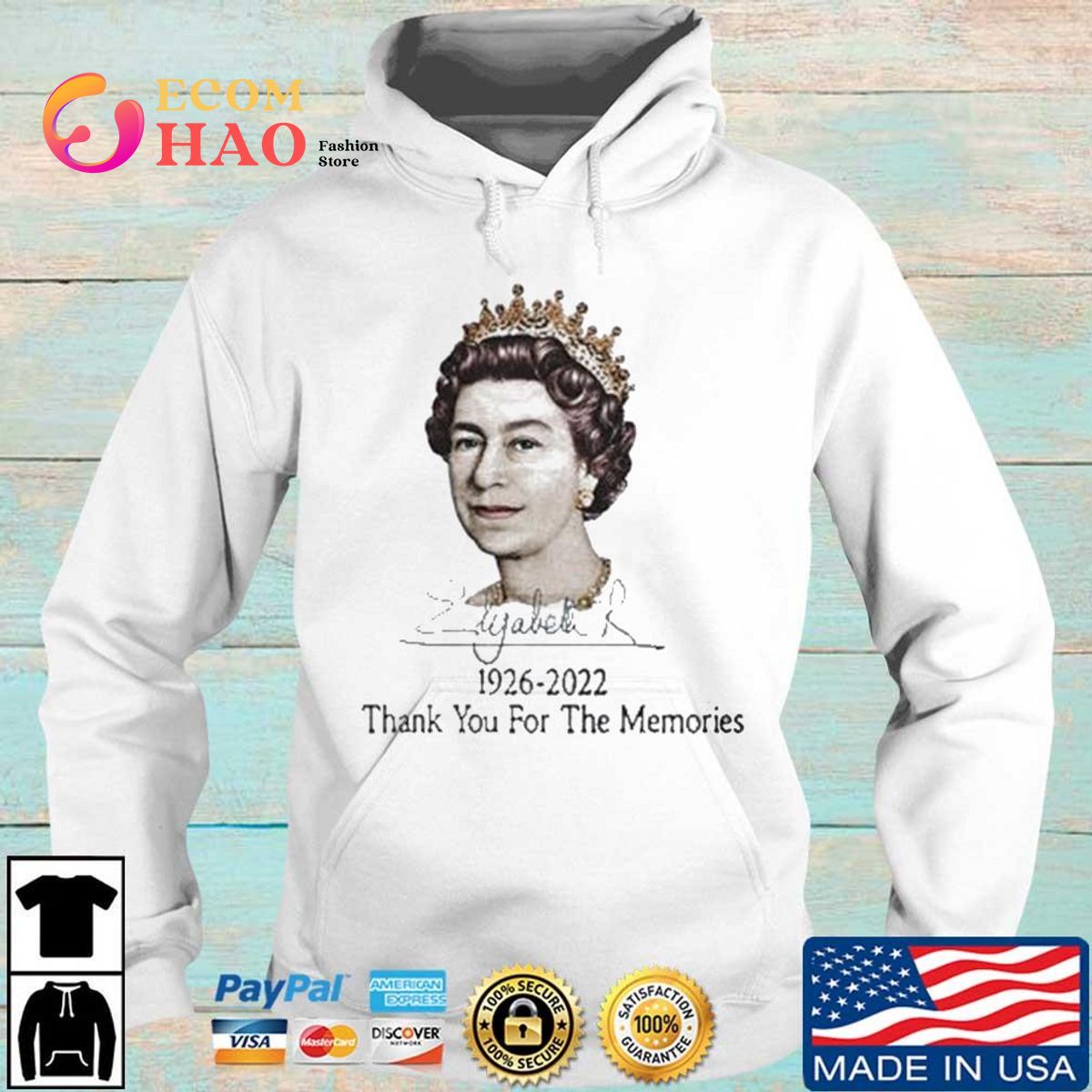 Queen Elizabeth II 1926 – 2022 Portraits Signature Thank You For The Memories T-Shirt