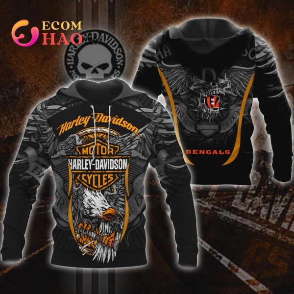 NFL Cincinnati Bengals X Harley Davidson 3D Hoodie And Sweater
