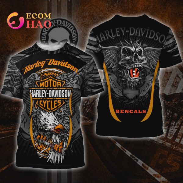 NFL Cincinnati Bengals X Harley Davidson 3D Hoodie And Sweater