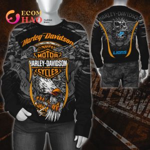 NFL Detroit Lions X Harley Davidson 3D Hoodie And Sweater