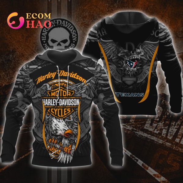 NFL Houston Texans X Harley Davidson 3D Hoodie And Sweater