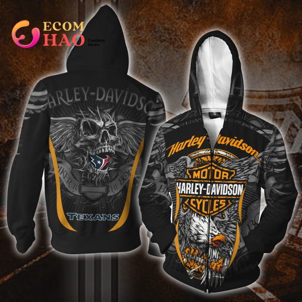 NFL Houston Texans X Harley Davidson 3D Hoodie And Sweater