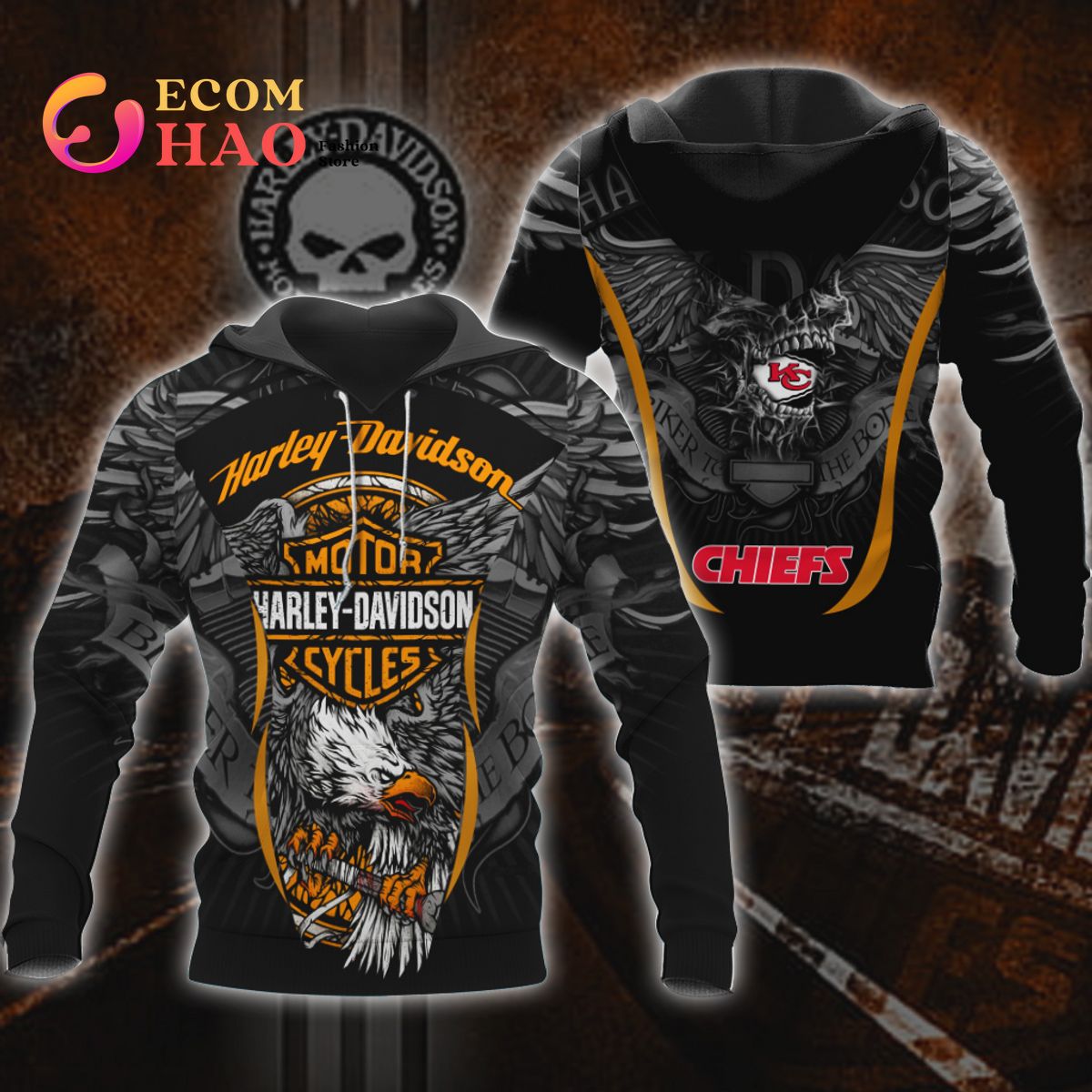 NFL Kansas City Chiefs  X Harley Davidson 3D Hoodie And Sweater Luxury Items