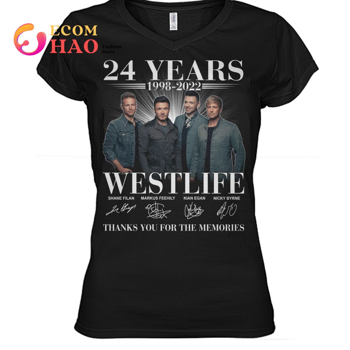 24 Years 1998-2022 Westlife Thank You For The Memories T-Shirt