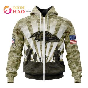 NFL Baltimore Ravens Salute To Service – Honor Veterans And Their Families 3D Hoodie
