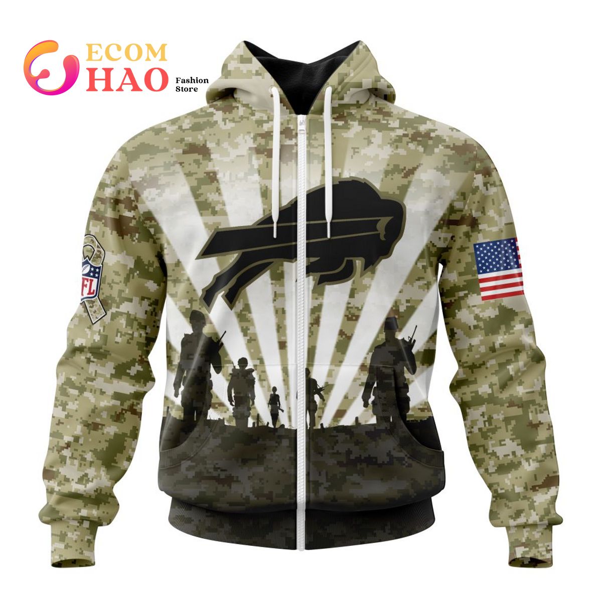 NFL Buffalo Bills Salute To Service – Honor Veterans And Their Families 3D Hoodie