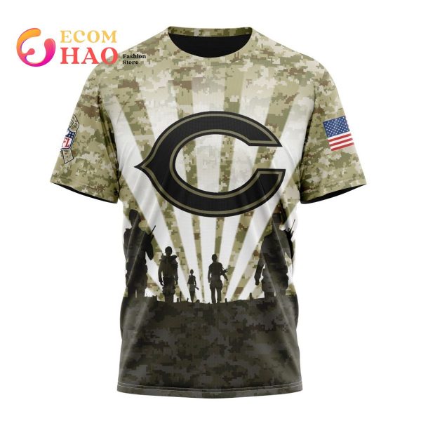 NFL Chicago Bears Salute To Service – Honor Veterans And Their Families 3D Hoodie