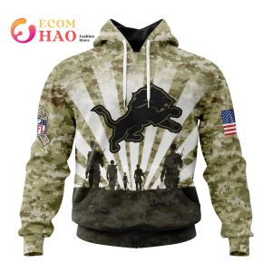 NFL Detroit Lions Salute To Service – Honor Veterans And Their Families 3D Hoodie