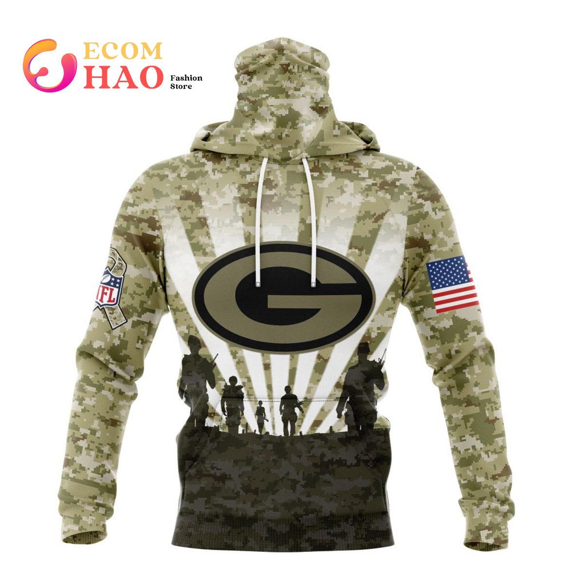 Men's Green Bay Packers Nike Camo 2021 Salute To Service Therma Performance  Pullover Hoodie