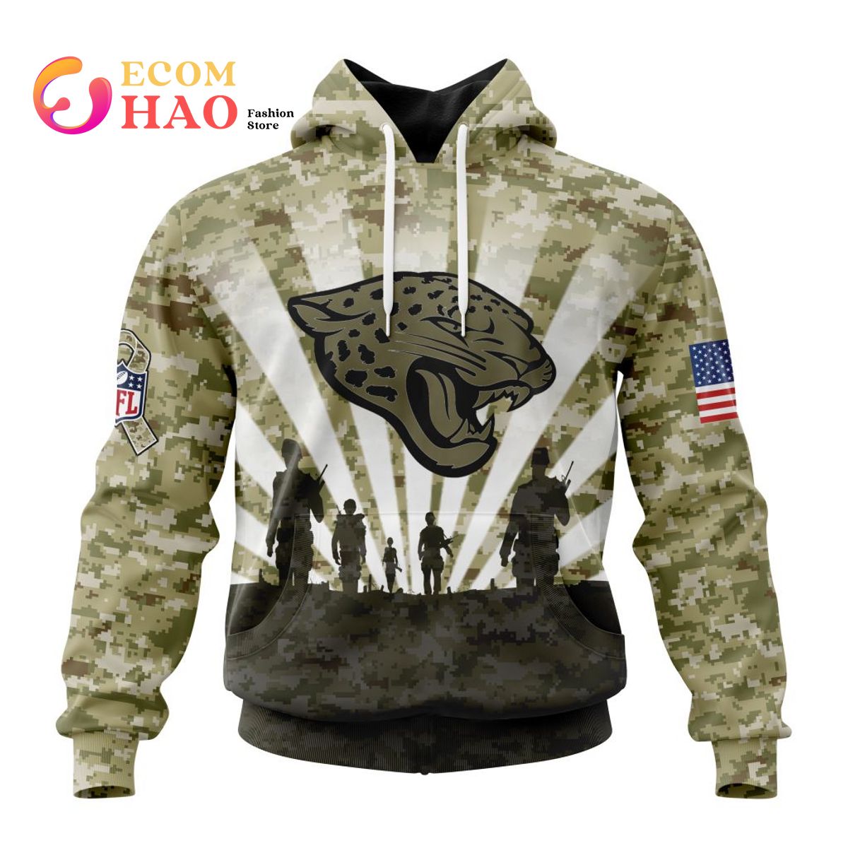 NFL Seattle Seahawks Salute To Service - Honor Veterans And Their Families  3D Hoodie - Ecomhao Store