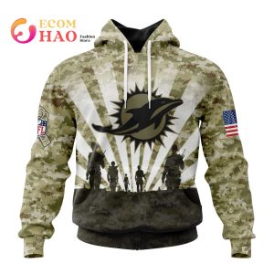 NFL Miami Dolphins Salute To Service – Honor Veterans And Their Families 3D Hoodie