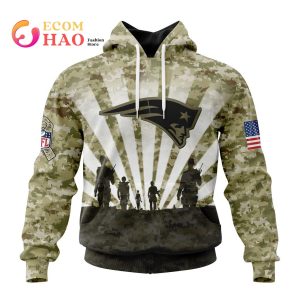 NFL New England Patriots Salute To Service – Honor Veterans And Their Families 3D Hoodie