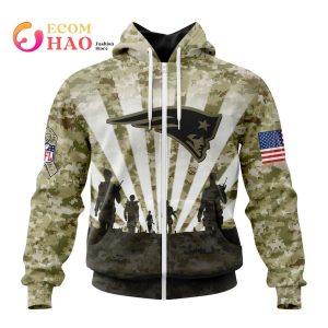 NFL New England Patriots Salute To Service – Honor Veterans And Their Families 3D Hoodie