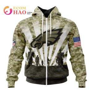 NFL Philadelphia Eagles Salute To Service – Honor Veterans And Their Families 3D Hoodie