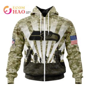 NFL Seattle Seahawks Salute To Service – Honor Veterans And Their Families 3D Hoodie