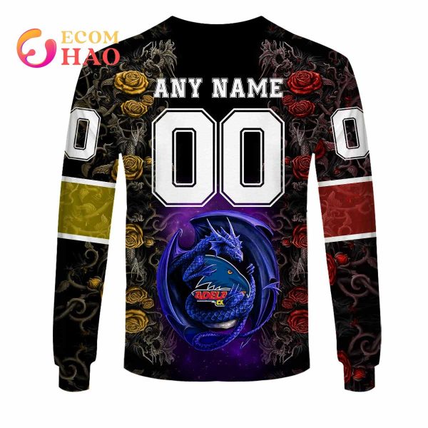 Personalized AFL Adelaide Crows  Rose Dragon 3D Hoodie